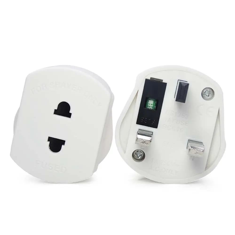 Adattatore da Viaggio con Presa Rotonda, Convertitore di Prese Elettriche, Adattatore da EU a UK, Adattatore da EU a Spina UK