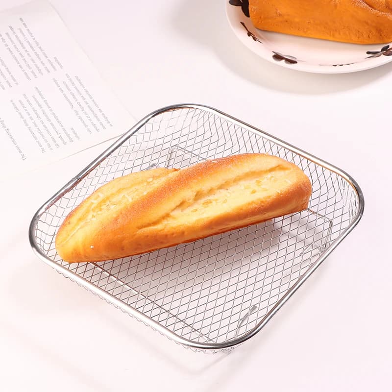 1 Pezzo Griglia Impilabile per Friggitrice ad Aria, Cestello Griglia in Acciaio Inossidabile Antiaderente, Cestello in Filo Metallico per Friggitrice ad Aria, Accessori da Cucina
