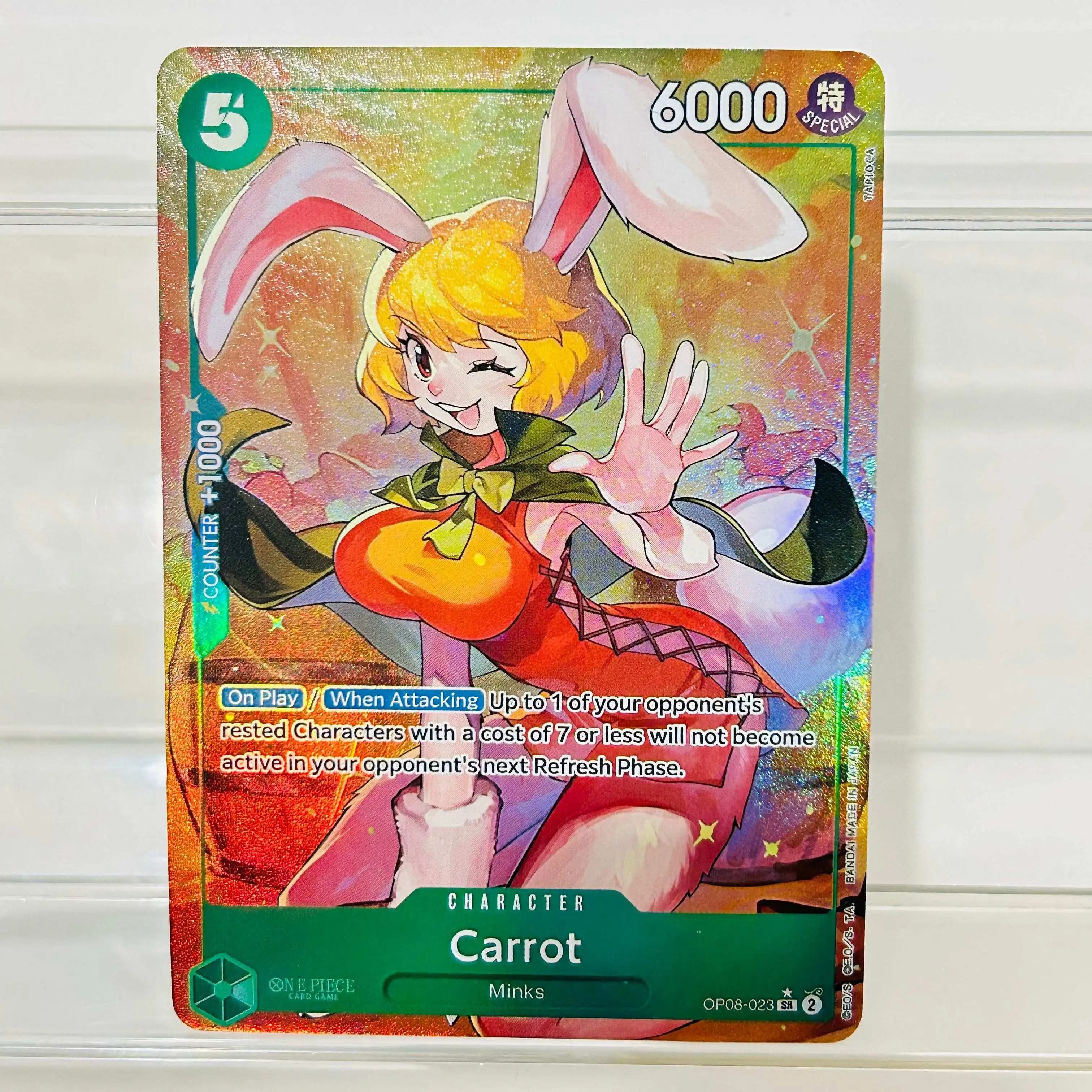 One Piece Carrot OP08-023 SR Card English Version Holographic Texture Cards Perfect Condition DIY Premium Anime Collection Card