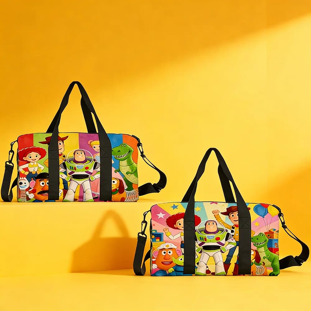 Toy Story Characters Travel Bag, Large Capacity Duffel Bag with Carry Handles, Ideal for School, Sports, Overnight Trips