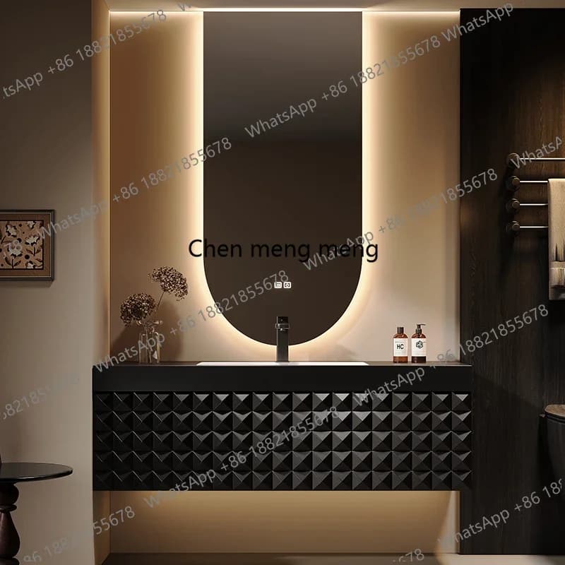 Nuovo Arrivo: Mobile Bagno Classico di Lusso Sospeso con Specchio Moderno e Lavabo Salvaspazio - Meuble Salle De Bain