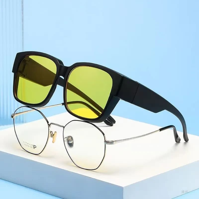 1pc Unisex Fit Over Sunglasses, UV Protection, Trendy Style, Perfect For Summer & Driving, Fits Prescription Glasses, For Daily Wear