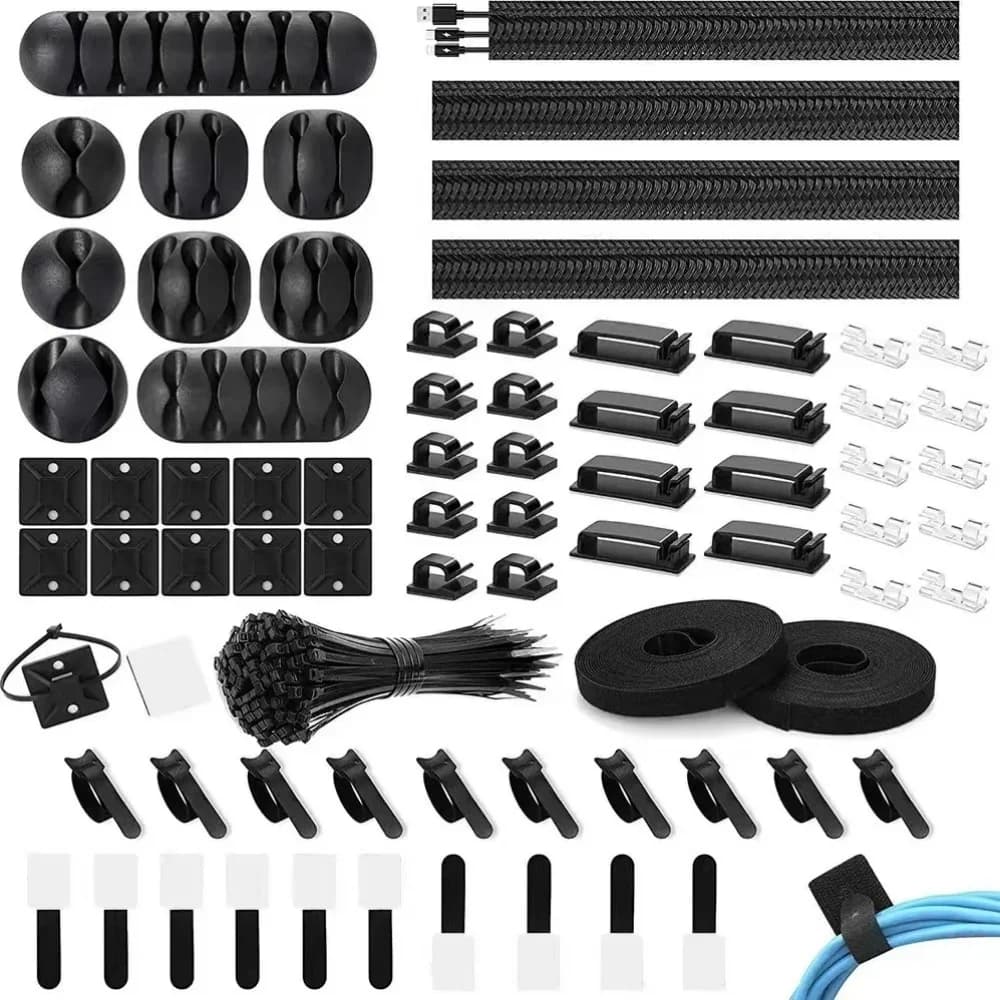 173 PCS Cable Organizer Clips Cord Organizer Tie Office Cable Management Kit Cord For Car Office Home Management