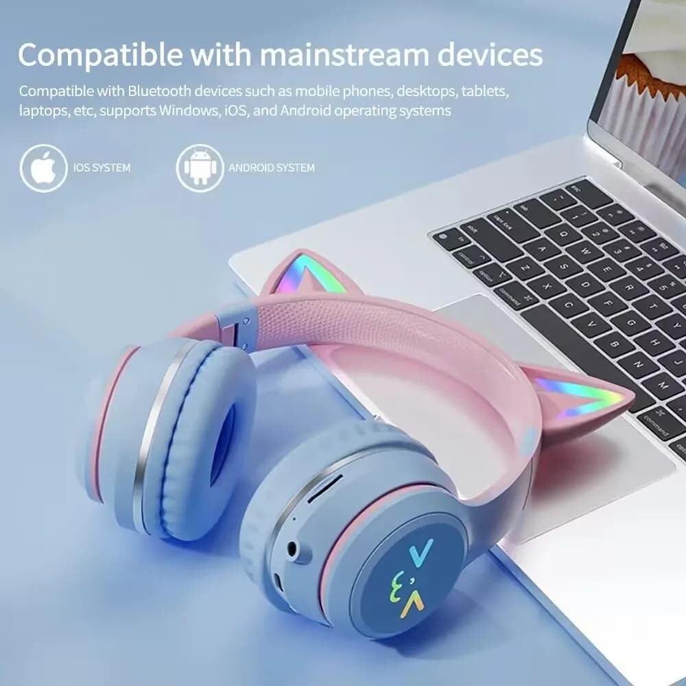 Bluetooth Wireless Pro Headphones Noise cancellation with microphone over ear Sports gaming heads for any Xiaomi phone