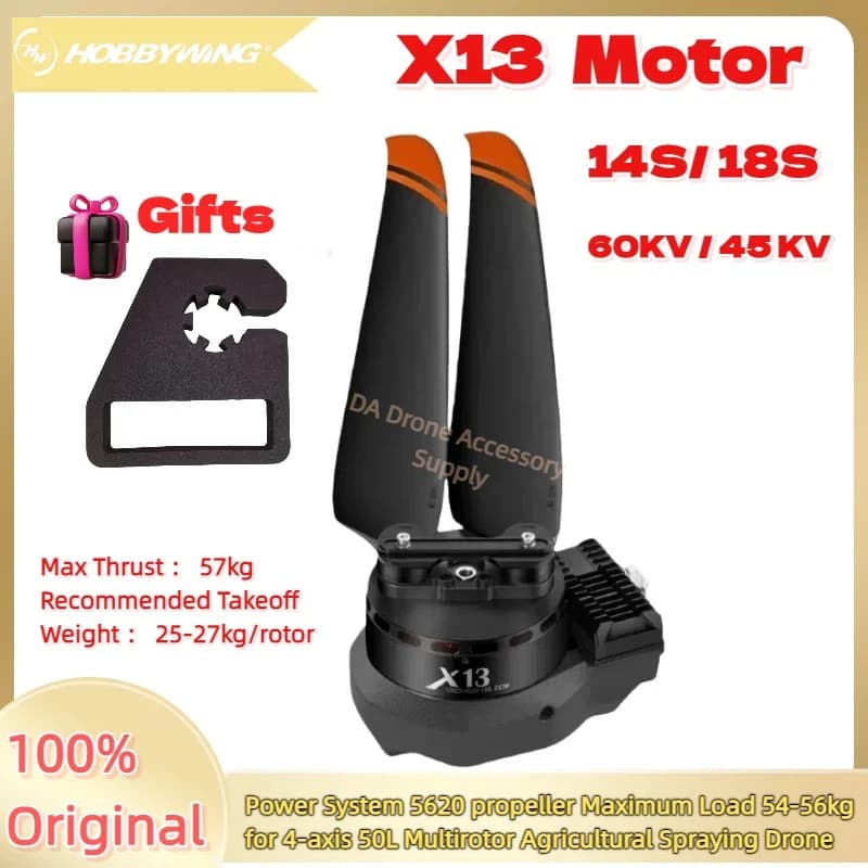 Hobbywing X13 14S 18S System Motor 57kg Max Thrust 5620 Folding Propeller For Agricultural Drone UAV Accessories