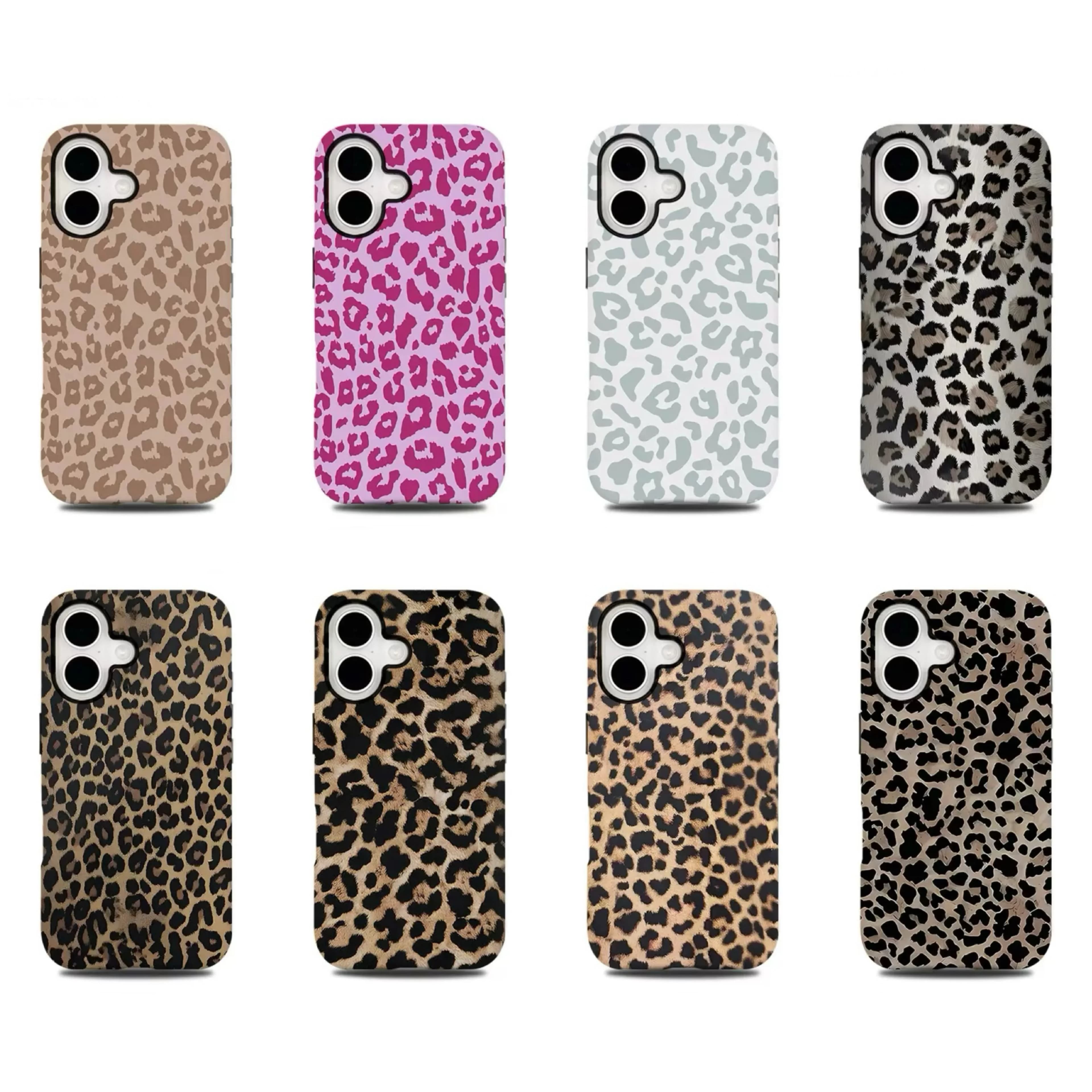 Custodia per telefono di lusso con stampa leopardata per iPhone 17 16e 16 15 14 13 12 11 X XS XR XSMAX 7 8 Air Pro Max Plus Doppio strato di lusso