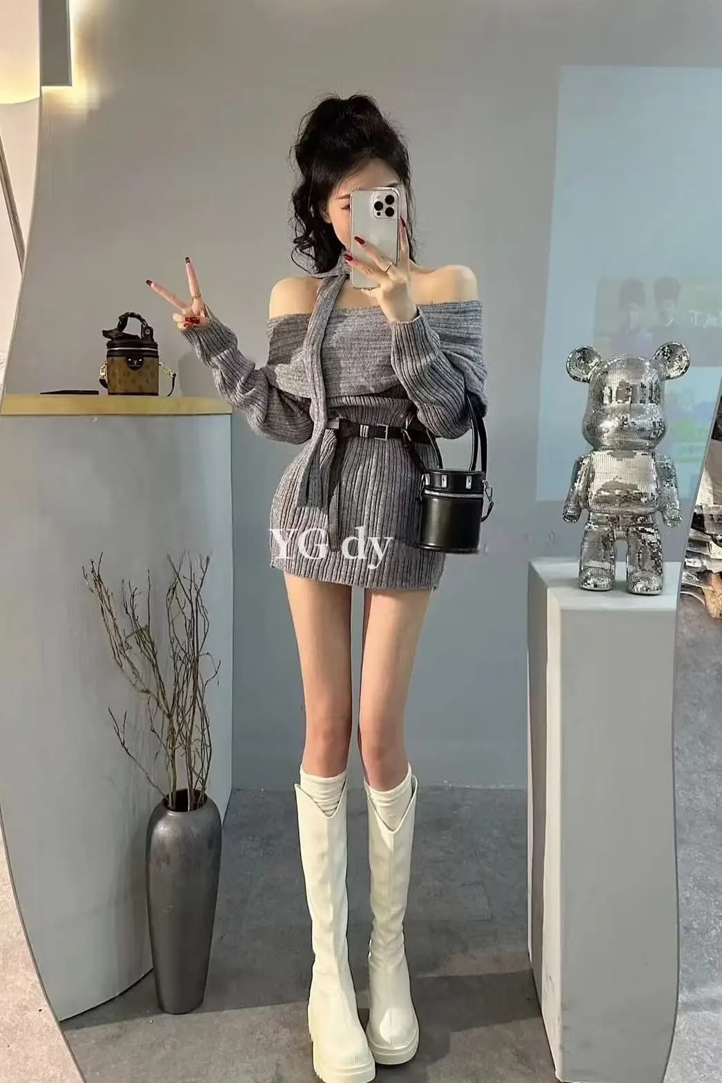 Maglioni Maglioni Pullover Donna Adolescente Contrasto Business Look Concerto Festival Alternativa quotidiana Rock Band Punk Grunge Y2K Fit