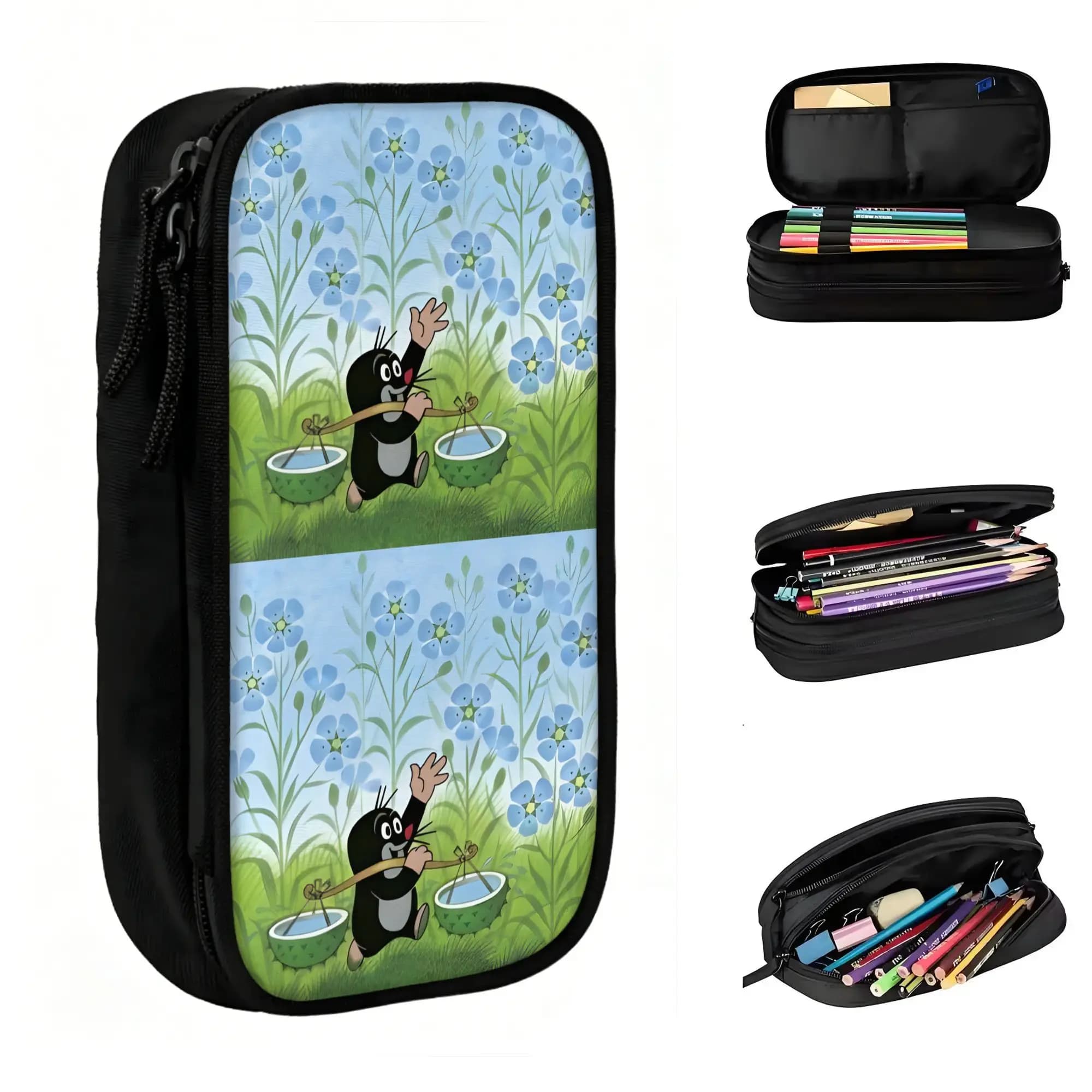 Custom Hot Cartoons K-Krteks M-Moles Korean Pencil Case Boy Girl Large Capacity Classic Pencil Box Students Stationery