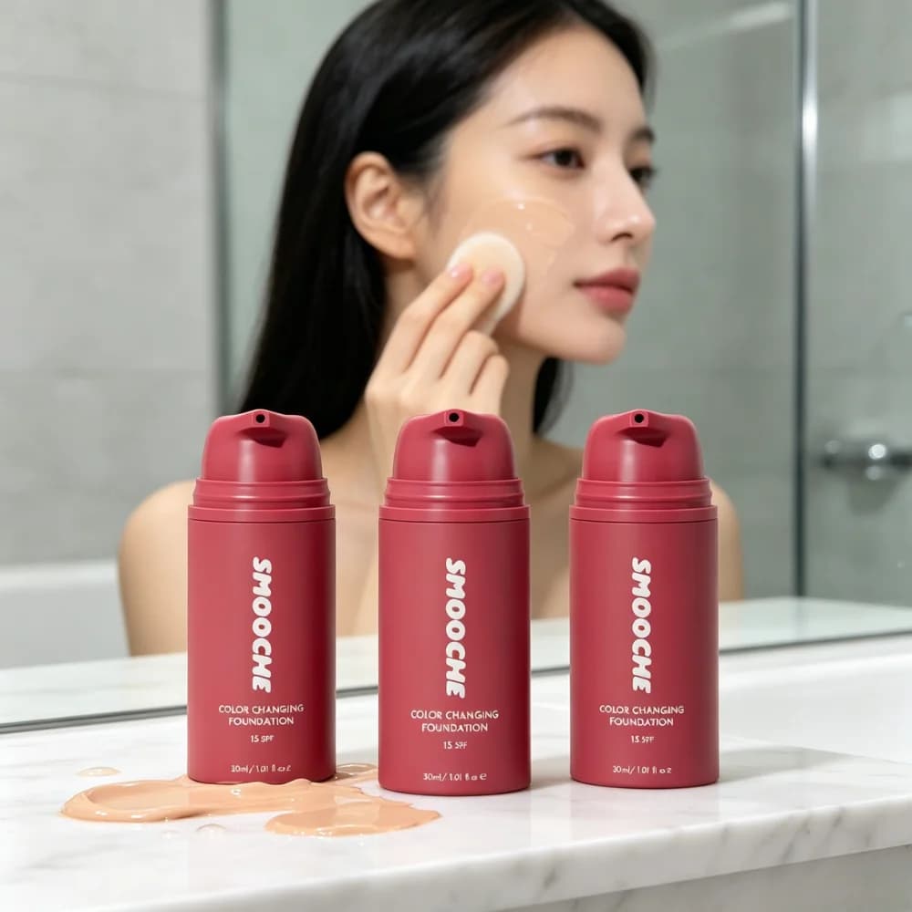 Simple Daily Makeup Liquid Foundation Auto Tone Adapt Design Light Thin Texture Boost Natural Skin Radiance Hydrating Care