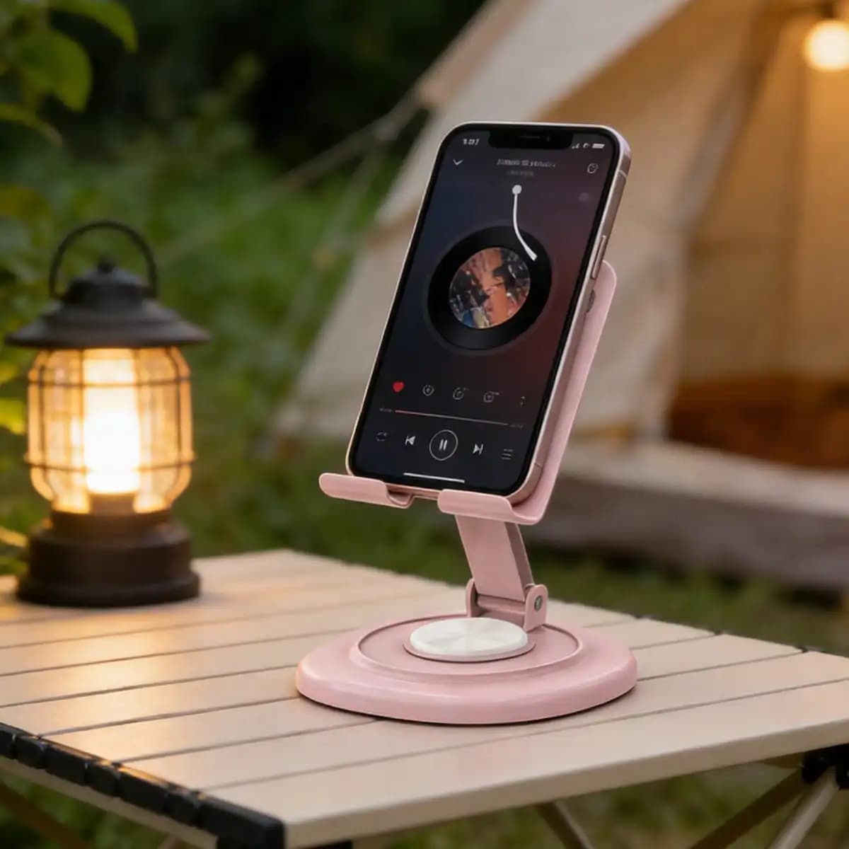 Supporto Girevole Regolabile a 360 Gradi ° Supporto per telefono da scrivania girevole, pieghevole multi-angolo, stabile e antiscivolo, adatto per telefoni/tablet con base rotonda pesata, per ufficio, streaming, trasmissioni in diretta, supporto per telefono da scrivania, supporto per telefono da tavolo, supporto per telefono per lezioni online