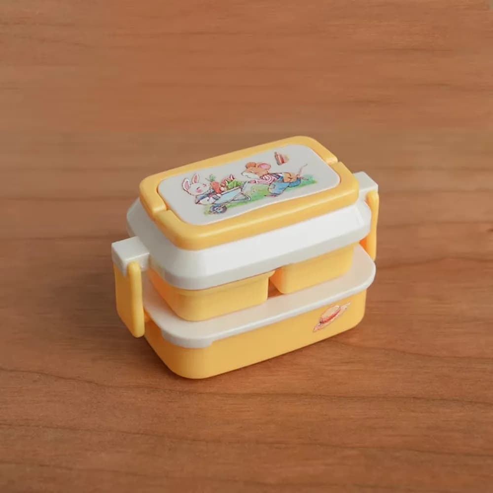Scatola da pranzo per casa delle bambole in scala 1/6, cucina per alimenti, simulazione, scatola da picnic in miniatura, design realistico in plastica, mini scatola di immagazzinaggio, accessori