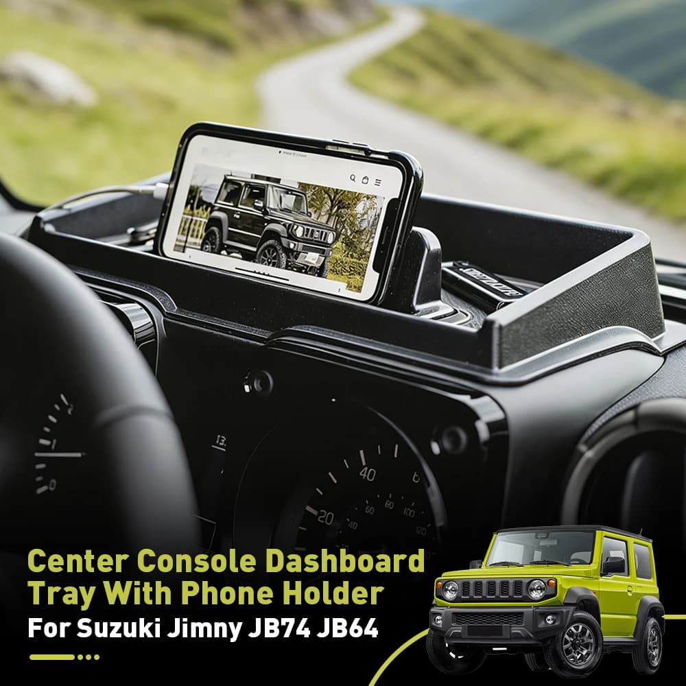 Per Suzuki Jimny JB74 JB64 Cruscotto Inserto Vassoio con Supporto Del Telefono di Stoccaggio Per Jimny JB64 JB74 2019-2025 Console Centrale organizzatore