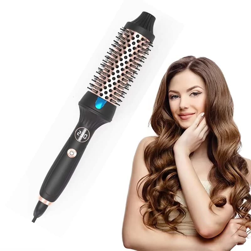 Spazzola arricciacapelli heated hot ceramic towel negative iron comb hot brush ion curling brush for home use fast heating