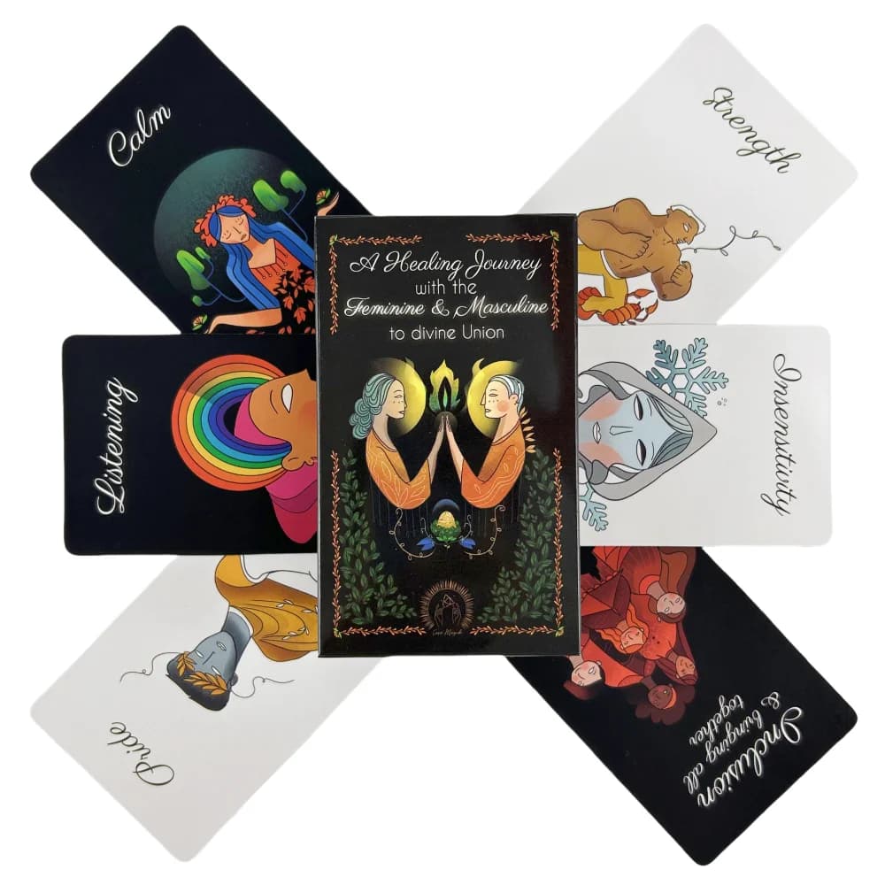 A Healing Journey With The Feminine Masculine to Divine Union Tarot Cards A 88 Deck Divination Edition Board Playing Games