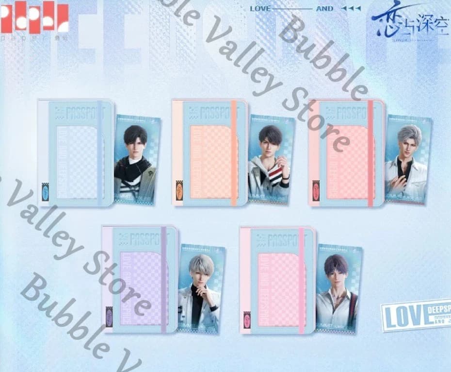 Anime ufficiale Sylus Zayne Rafayel Caleb Xavier Love and Deepspace Cosplay Porta passaporto Cartoon Passaporti Copertina della carta di Natale
