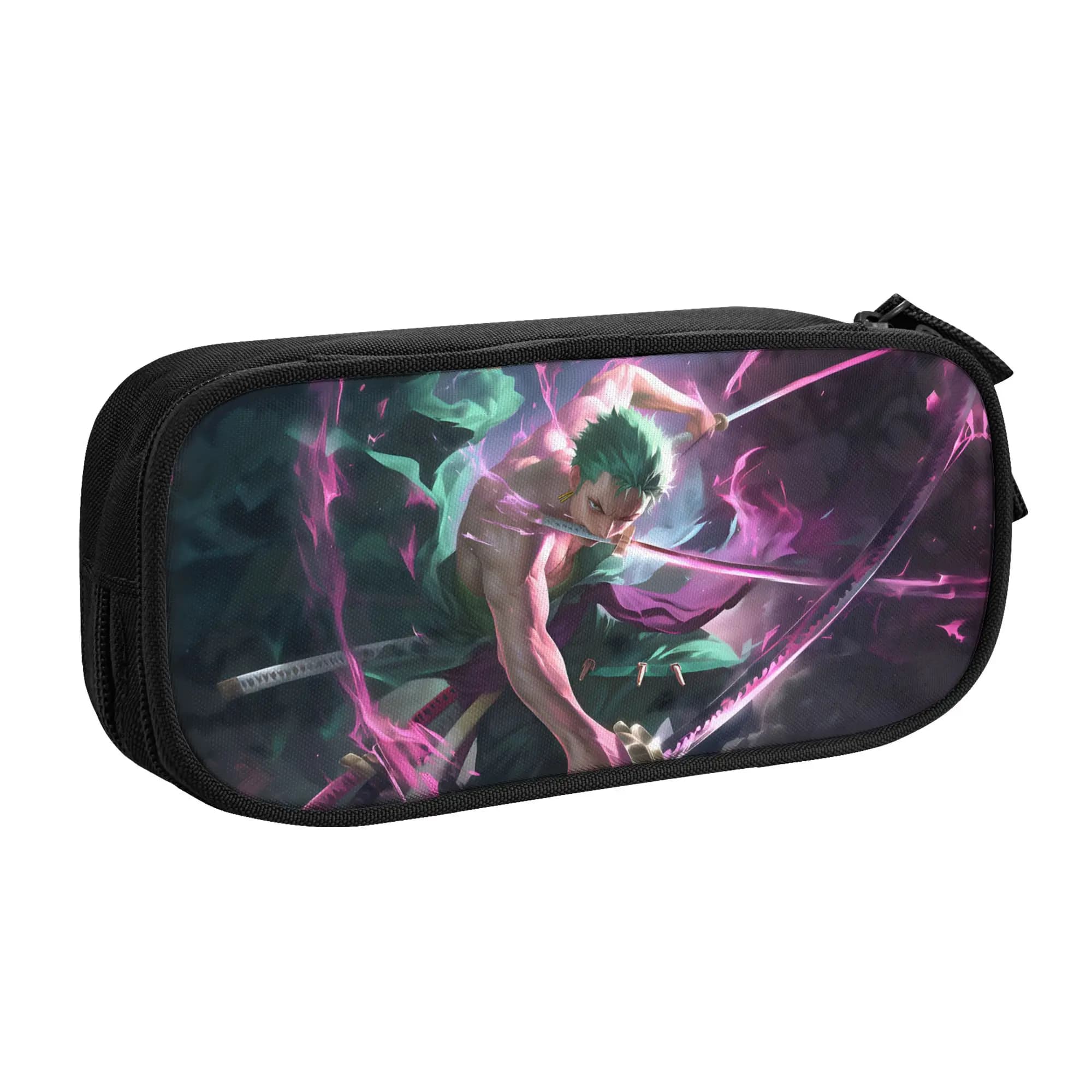 Astuccio Personalizzato Kawaii Zoro One Piece per Ragazzi e Ragazze, Grande Portapenne con Design Cartoon