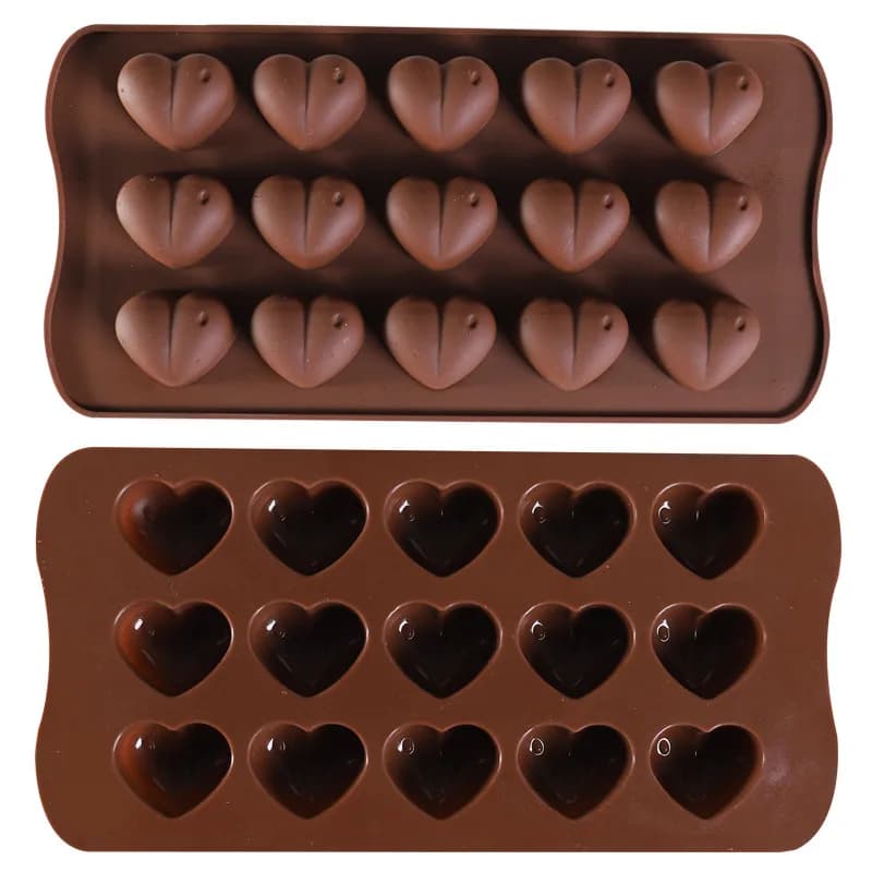 15 griglie a forma di cuore in silicone stampo per torta al cioccolato per uso domestico fai da te cottura stampo per gelato vassoio Bakeware utensili da cucina per biscotti