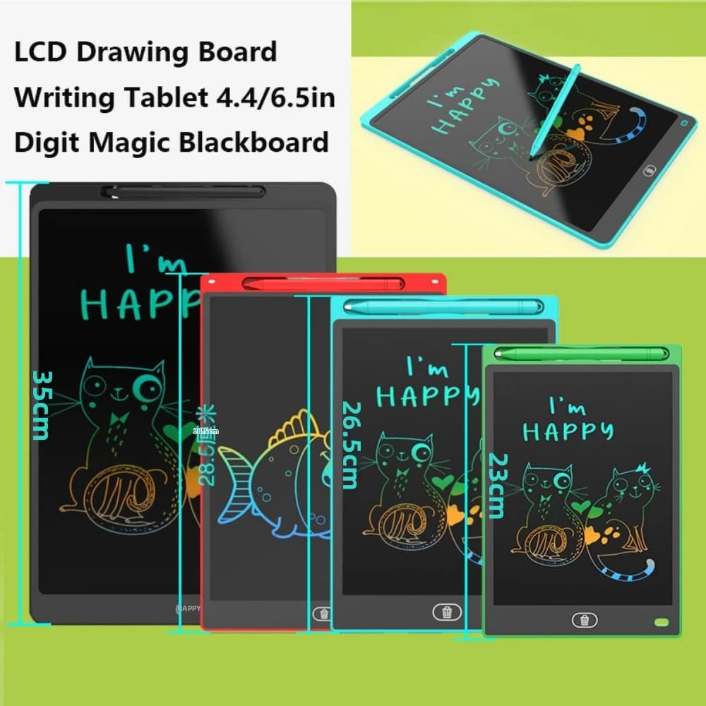 New 4.4/6.5in LCD Drawing Board Multicolor Plastic Writing Tablet Digit Magic Blackboard Art Painting Tool Child's Gift
