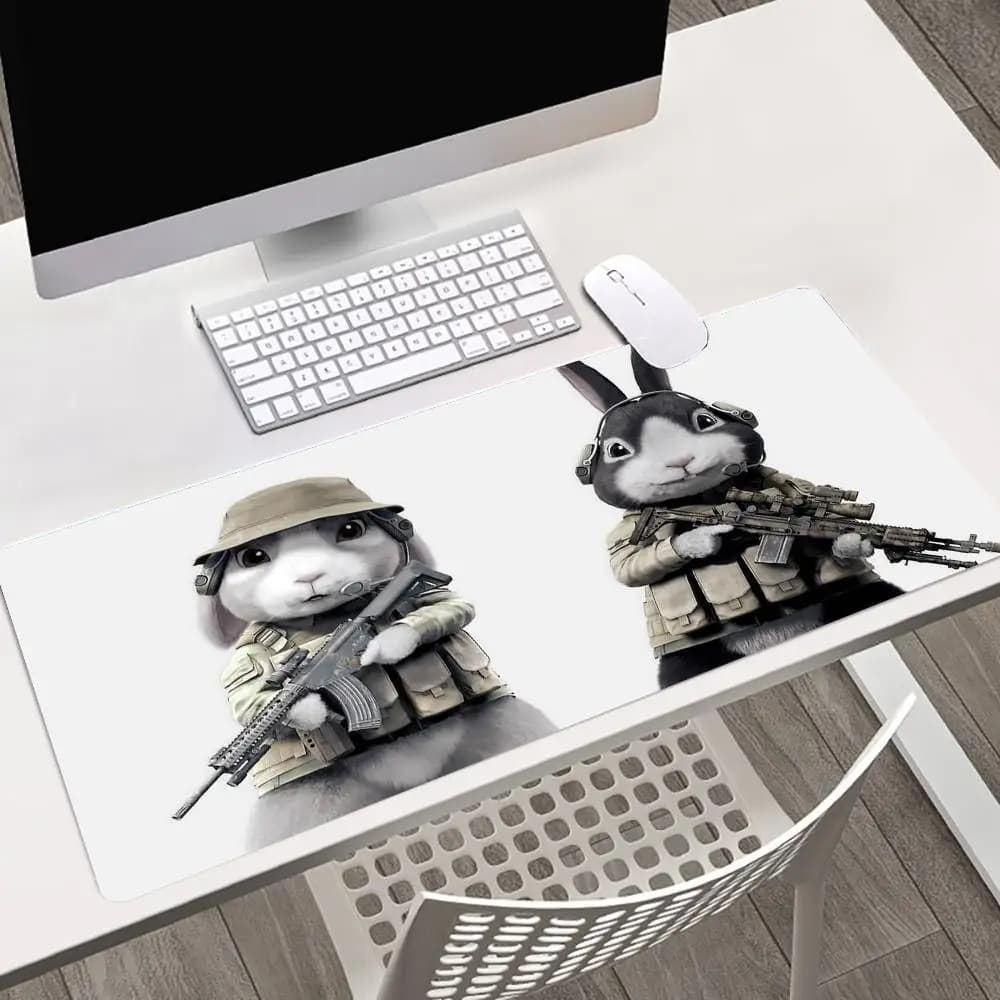 Tappetini per mouse Rabbit Special Forces, accessori per PC, tappetini da scrivania, tappetini da gioco, decorazioni per giocatori, mousepad, tappetini da scrivania veloci, per ufficio