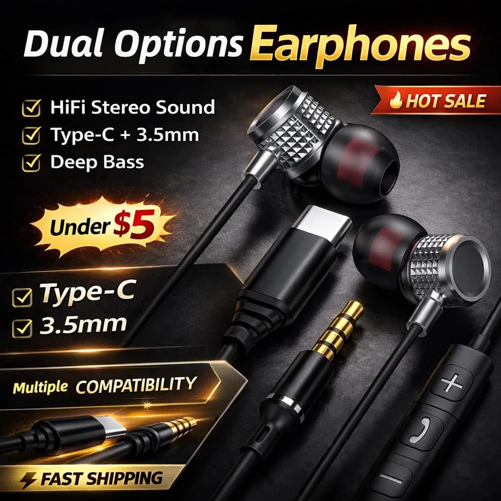 Cuffie USB C in metallo con bassi potenti, auricolari in-ear con riduzione del rumore, auricolari cablati da 3,5 mm con microfono per Samsung Galaxy iPhone