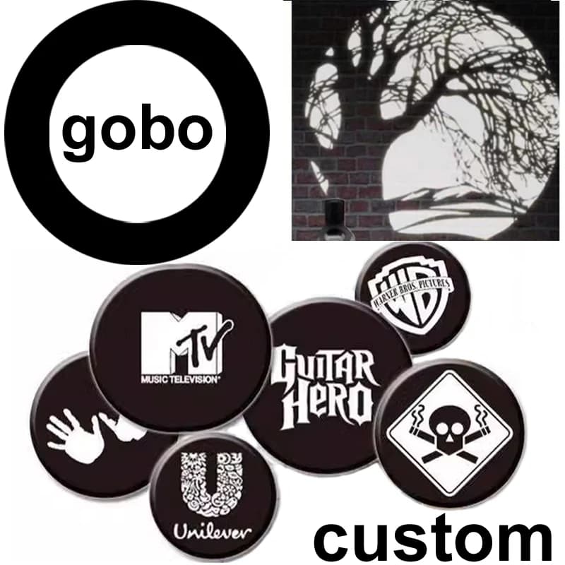 Proiettore LED personalizzato per loghi e gobo ad alta temperatura, lampada a testa mobile tre-in-uno, faretto per taglio grafico e sagome, luce da palco su binario