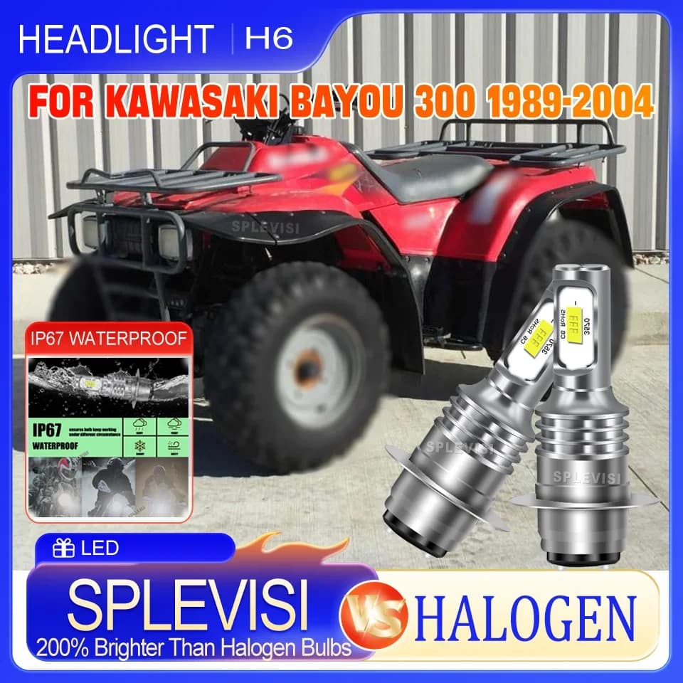 Led Easy Fit Viaggi sicuri Faro del motociclo Per Kawasaki Bayou 300 1989 1990 1991 1992 1993 1994 1995 1996 1997 1998-2004