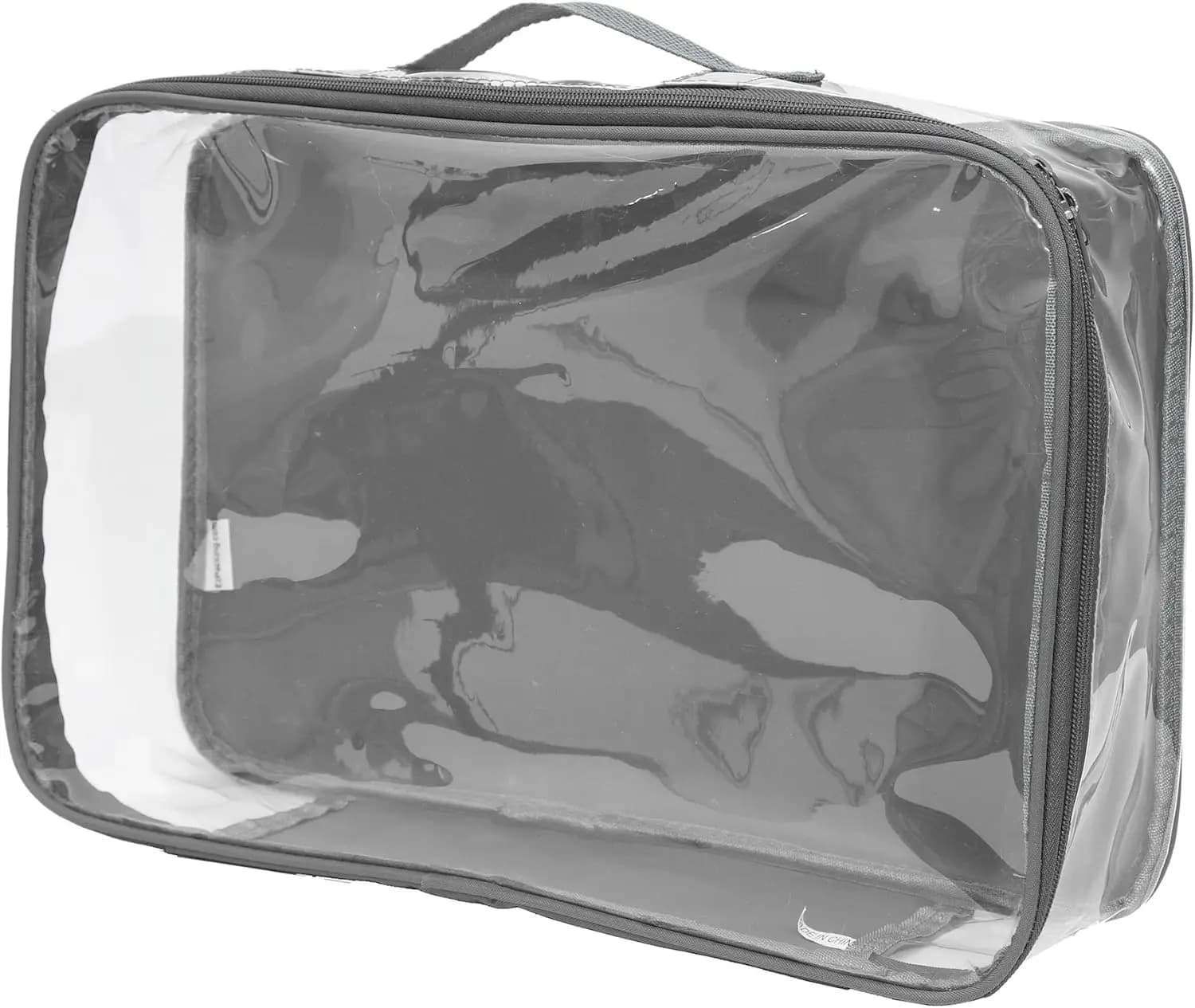 Grande Cubo Organizzatore Trasparente da Viaggio con Maniglia, Organizer in PVC Trasparente per Valigie, Ideale per Camicie, Pantaloni e Maglioni