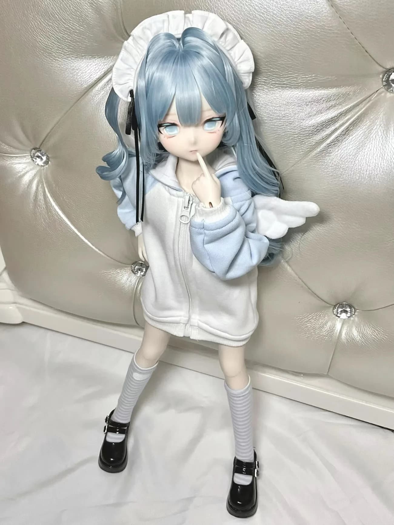 Nuovo 1/4 1/6 Vestiti per bambole Vestito per 45/30 cm Bjd Doll Dress Up Angelo Giacca con calzini a righe Ragazza Giocattoli Accessori per bambole di moda