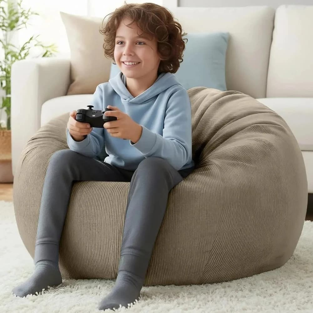 OTAUTAU Divani a sacco riempiti da 2,3 piedi 70 cm con imbottitura Comodo divano a sacco a sacco Puff Sedile da pavimento Chaise Lounge Pouf Sedia DD005