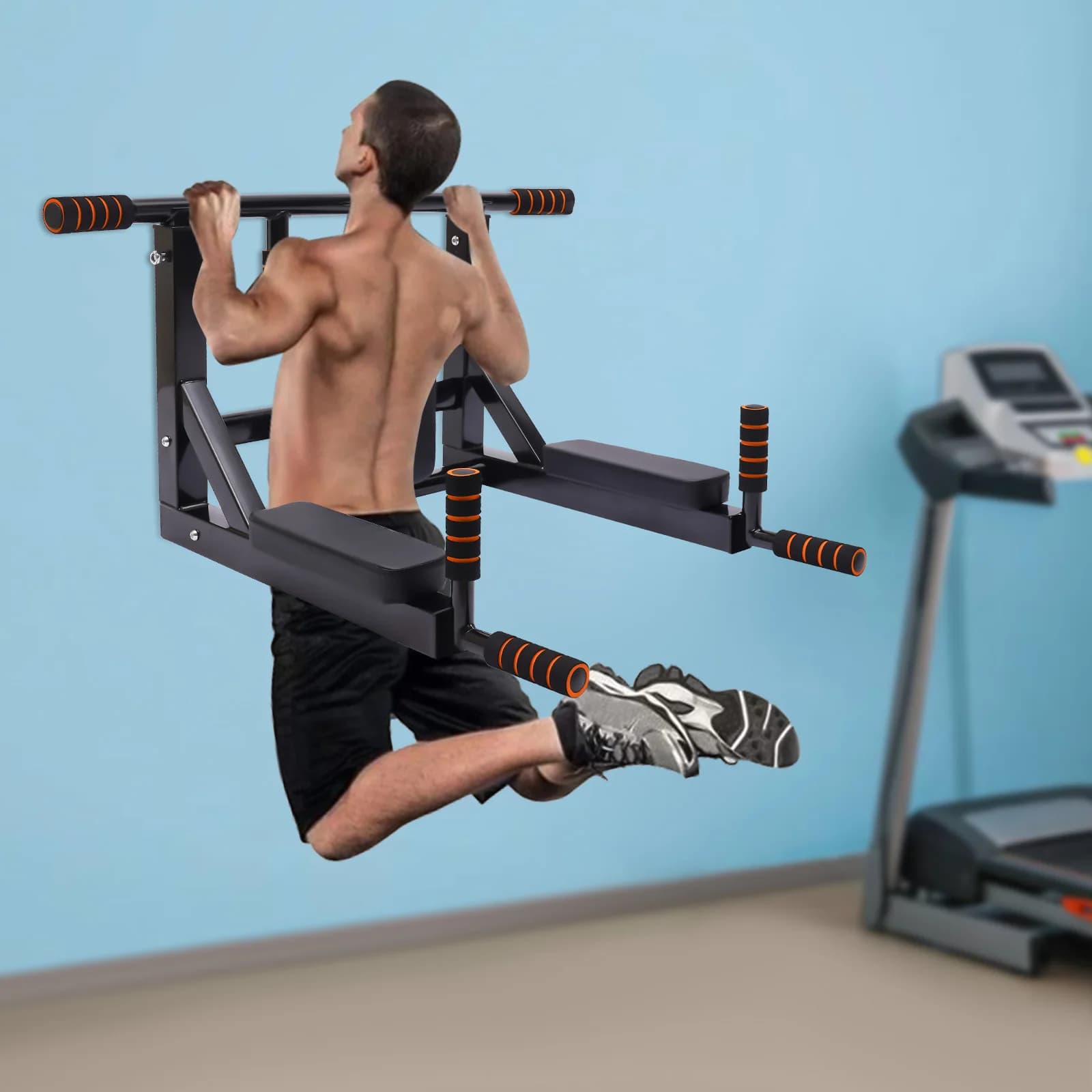 Wall-mounted traction bar, multi-gym for dip, for home training, supports up to 200 kg
