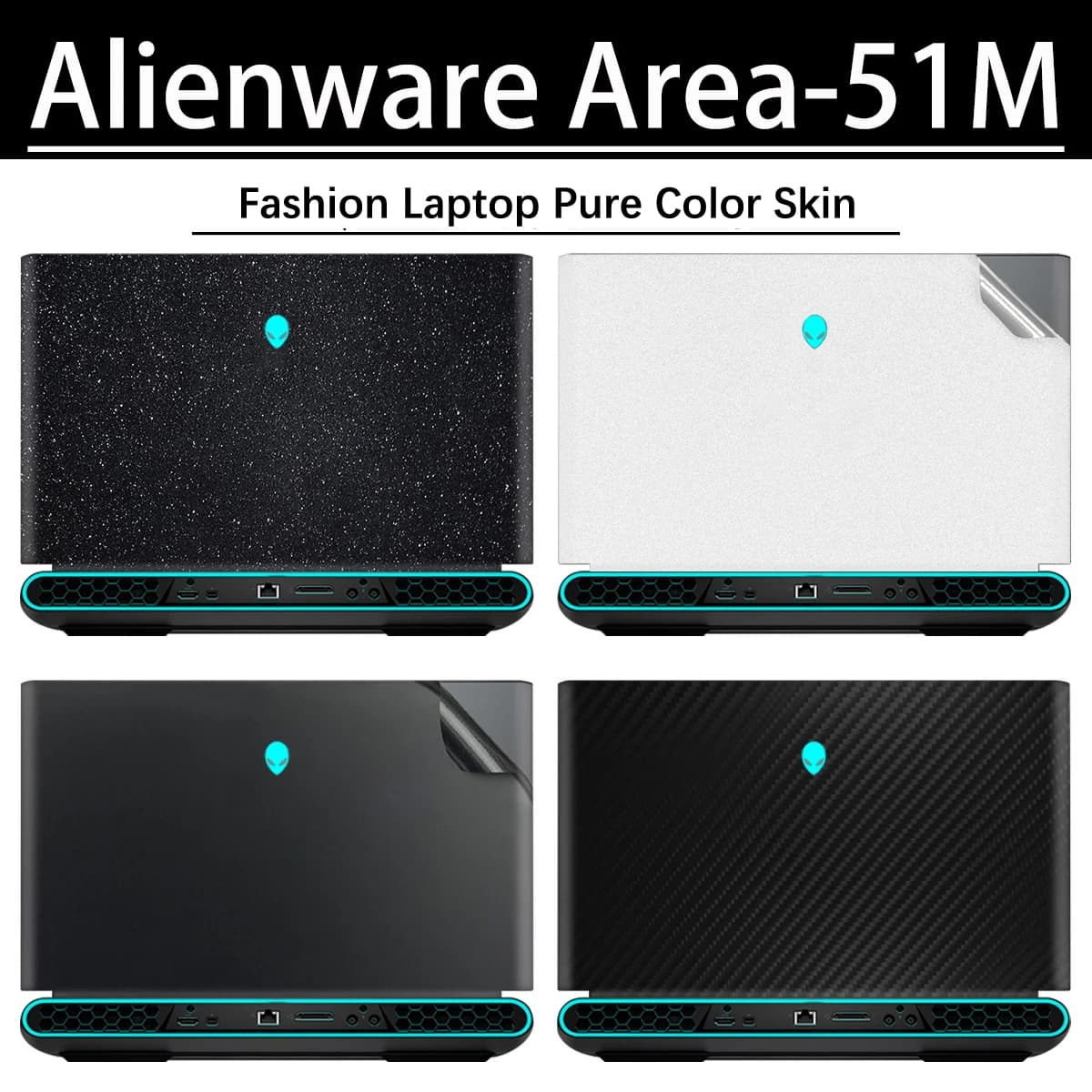 KH Speciale Vinile Adesivo per Laptop Decalcomanie per la Pelle Copertura Protettiva per Alienware Area 51M R2 2019-2020 Laptop