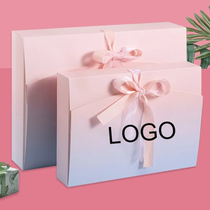 5 pezzi logo personalizzato fiocco nastro scatole regalo scatola di imballaggio di carta scatola di sciarpe pigiama camicia scatola di imballaggio confezione regalo scatola di parrucca
