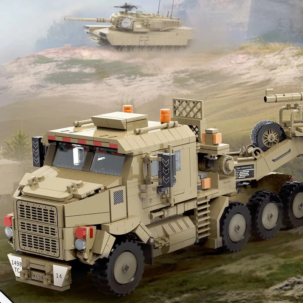 Military WW2 M1070 Armored Vehicle Building Blocks Set 5 Figures Collectible Technik Tanks Model Kit Adult DIY Gift 3580PCS