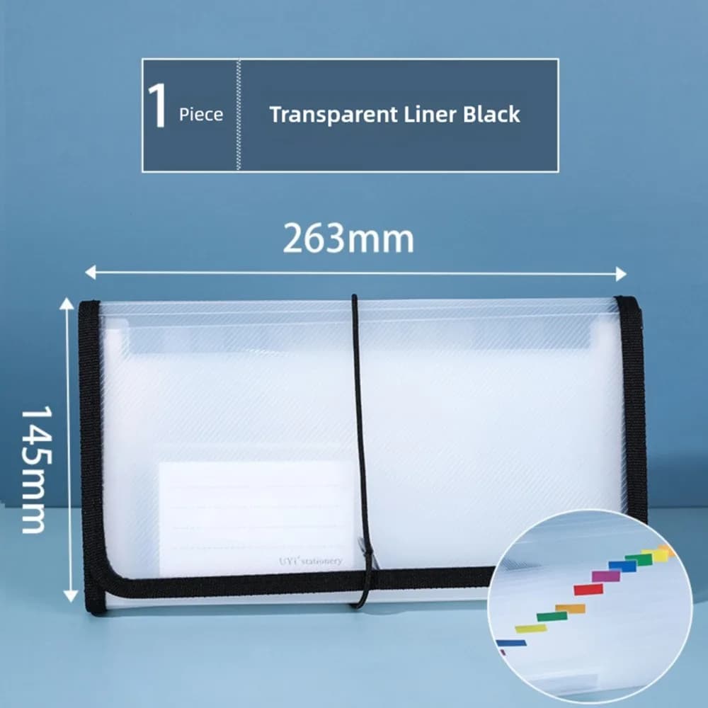 Transparent PP B6 File Folder Strap Design Classification Receipt Holder Waterproof Bill Storage Bag Entrance Decoration