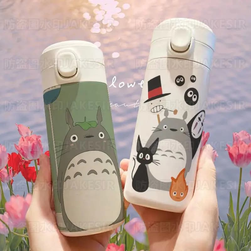 My Neighbor Totoro Anime Printed Stainless Steel Vacuum Cup Large Capacity Lightweight Portable Insulated Water Bottle Daily