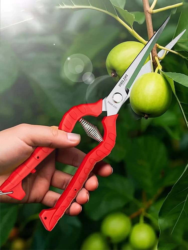 Forbici da Giardinaggio con Punta Micro, Cesoie per Potatura, Trimmer per Foglie, Forbici Diritte per Raccolta Frutta, Forbici da Giardino per Piante