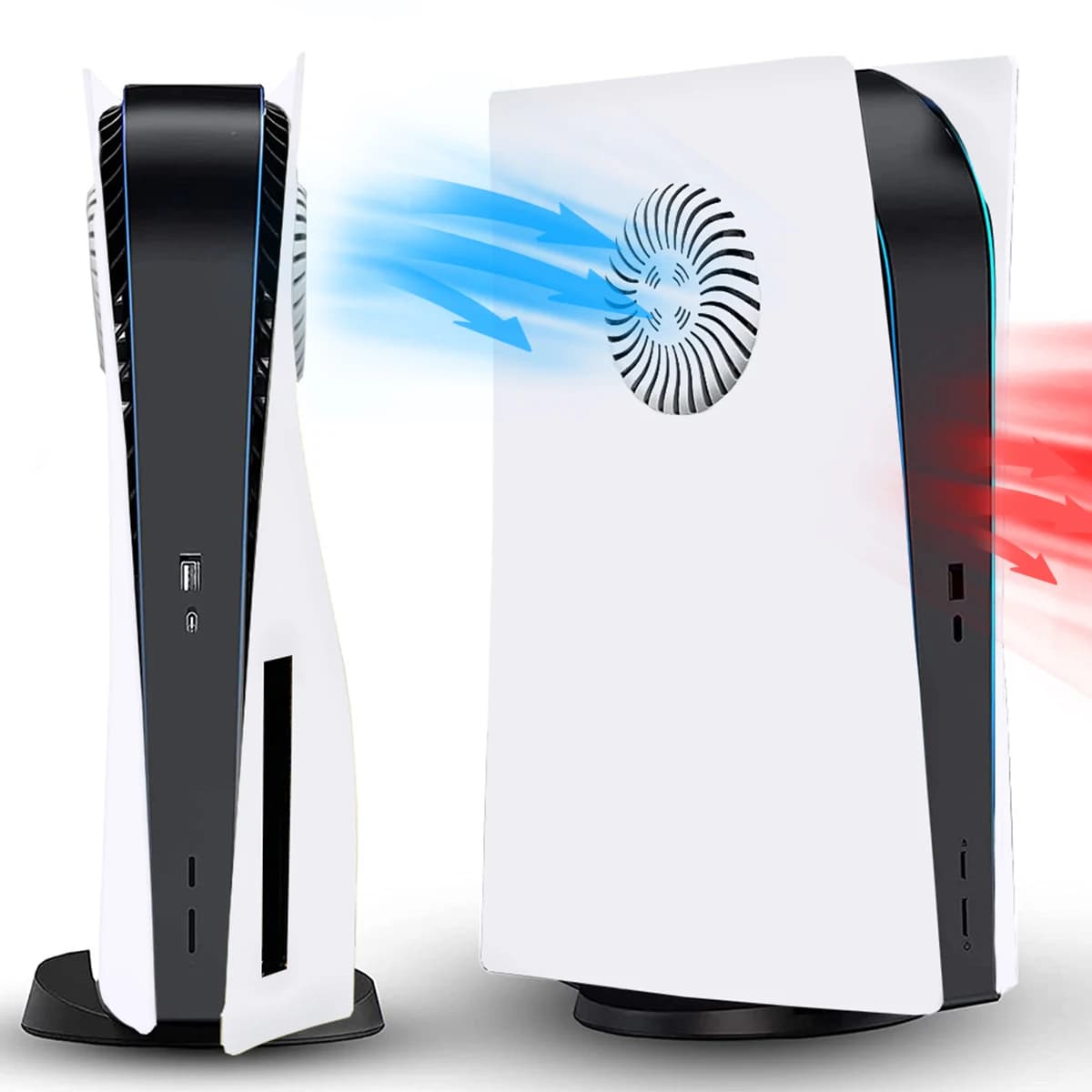 Sfiato di raffreddamento Piastra frontale Console Cover Skin per PS5 Disc Edition Piastra Shell Custodia rigida antiurto con sfiato di raffreddamento per PS5