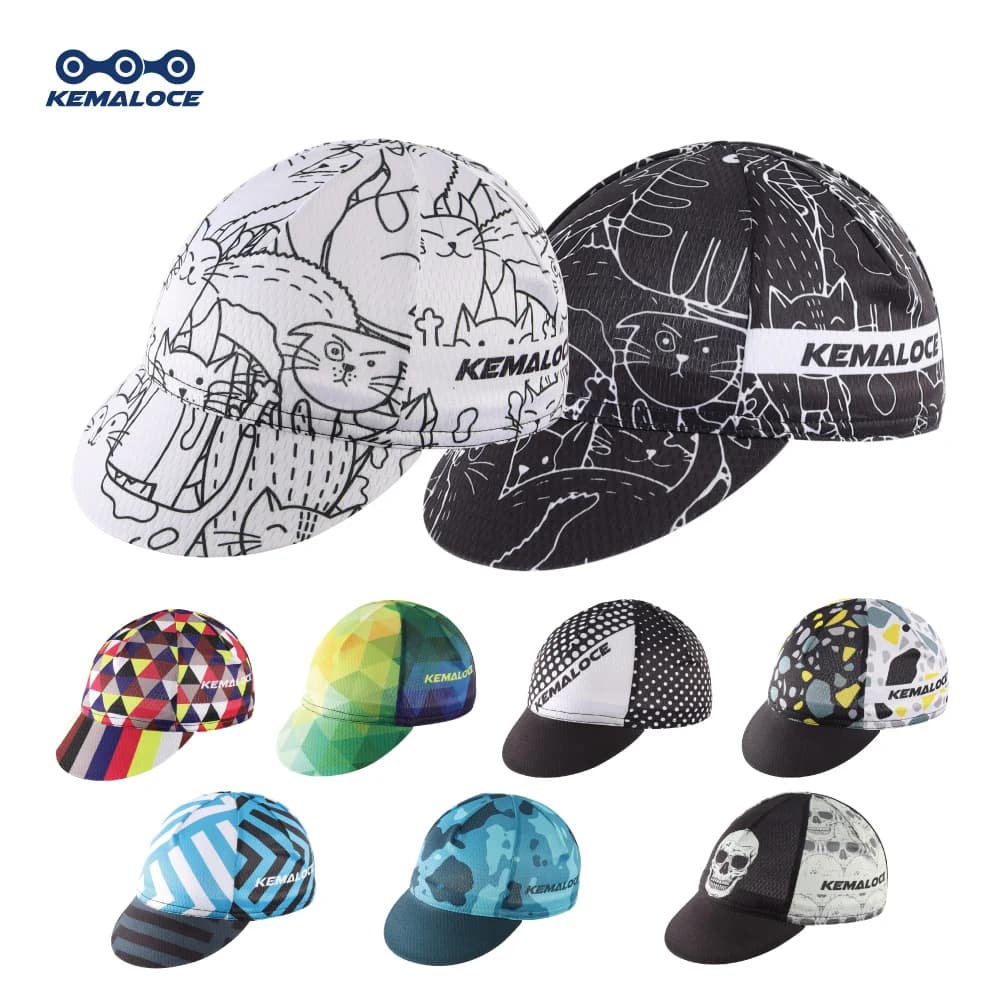 KEMALOCE berretto da ciclismo da uomo anti-uv berretto da bici elastico estivo ad asciugatura rapida 2023 cappello da ciclismo traspirante da esterno in rete bianca/nera/blu