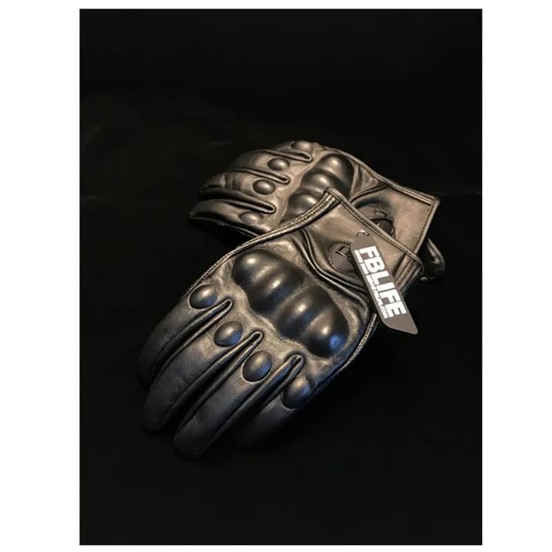 Motorcycle Riding Gloves Retro Men's Goatskin Touch Screen Full Finger Heavy Locomotive Knight Gloves Women