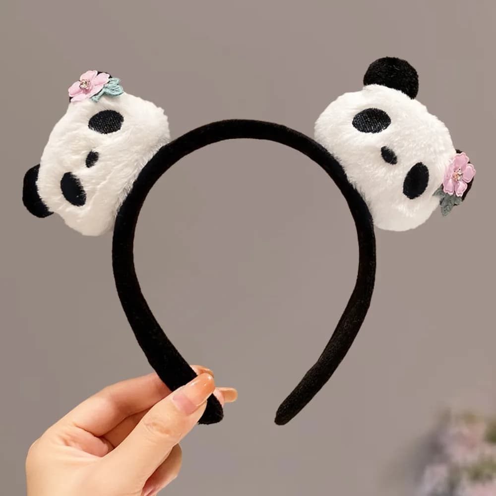 China Style Hairband with Panda, Nice Zoo Shape Hair Clip, Cartoon Wheel, Hair Accessories, Children's Plush Band