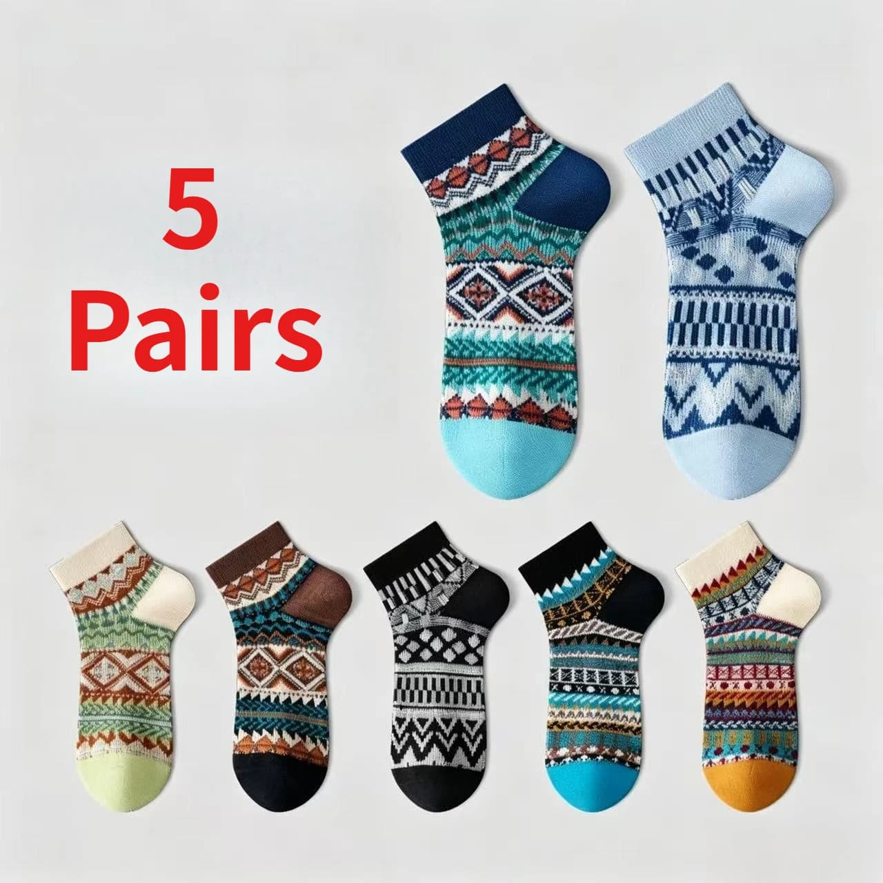 1/5 Pairs High Quality Men Ankle Socks Spring Summer Thin Breathable Pure Cotton Double Needle Anti-Pilling Business Dress Socks