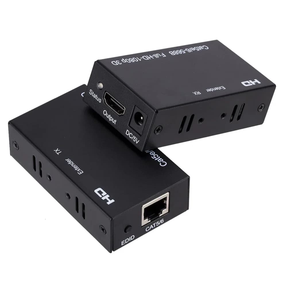 60M HDMI-compatible Extender RJ45 Ports Network HD 1080P Network Extender by CAT5e CAT6 LAN Extensor for PS4 TV Box PC laptop