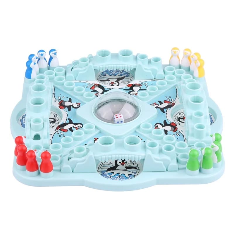 Gioco da Tavolo Pop 'N Drop con Pinguini, Gioco di Competizione con Dadi per Bambini e Interazione Familiare
