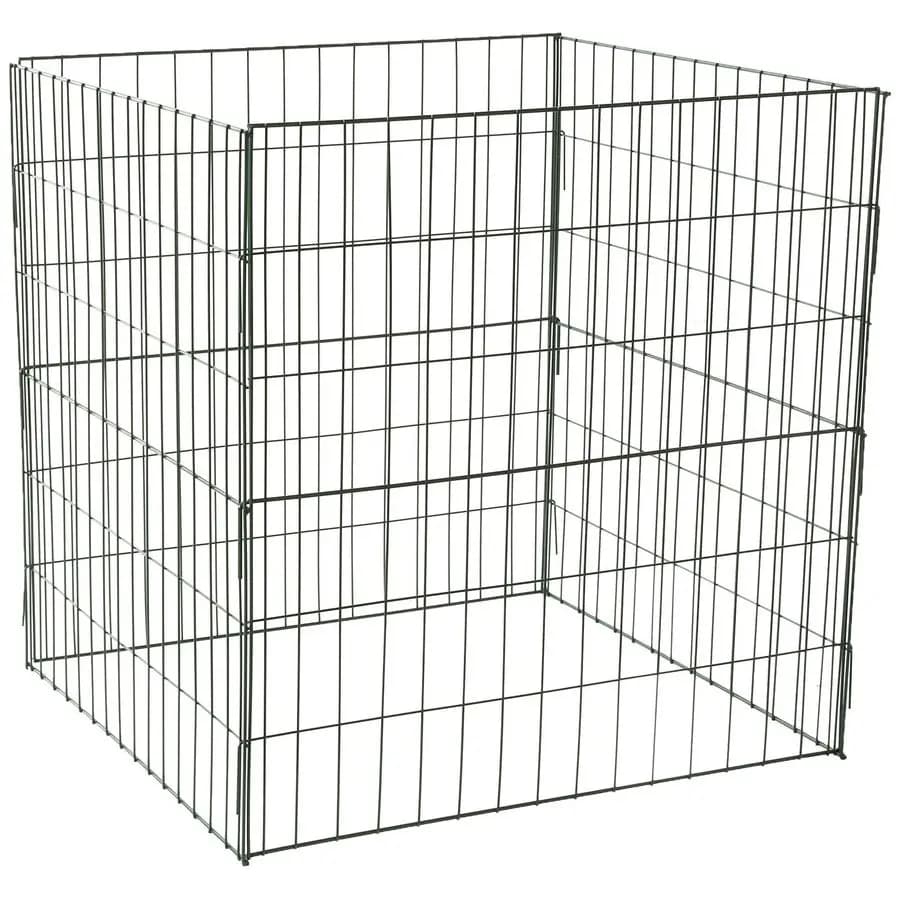 Compostiera in filo metallico K765 30 x 30 x 30 cm, compostiera da esterno con porta di accesso frontale, contenitore per compost da giardino facile da montare