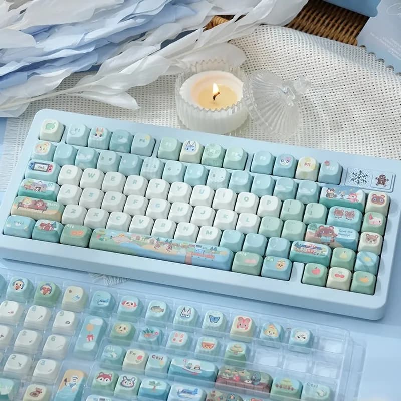Cute Animal Forest Theme Copritasti Anime PBT Sub Keycap Cherry/SA Profile Custom Covers for Mechanical Keyboard Cartoon