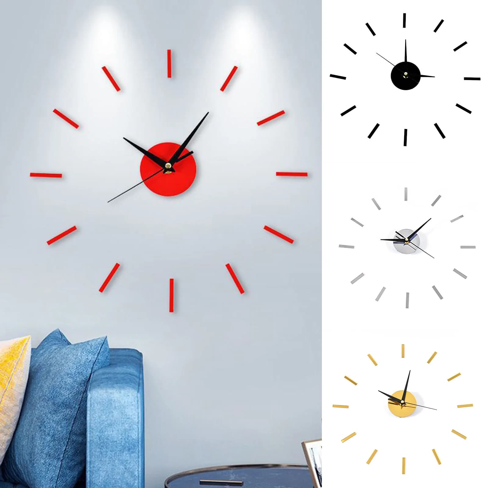 Adesivi per orologi da parete senza cornice senza perforazione 39*39cm acrilico decorazione fai da te orologio semplice e silenzioso per la camera da letto del soggiorno di casa