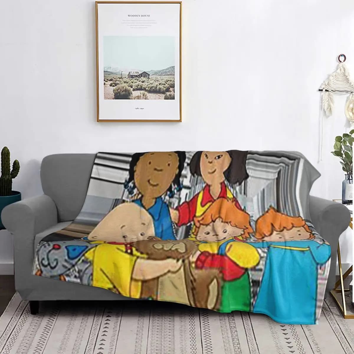 Caillou, Caillou And Dog Blankets Soft Warm Flannel Throw Blanket Plush for Bed Living room Picnic Travel Home Sofa