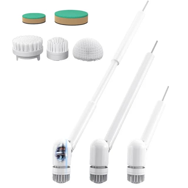 Spazzola per pulizia elettrica multifunzionale 5 in 1 per finestra del bagno, cucina, WC, auto, rondella rotante per uso domestico