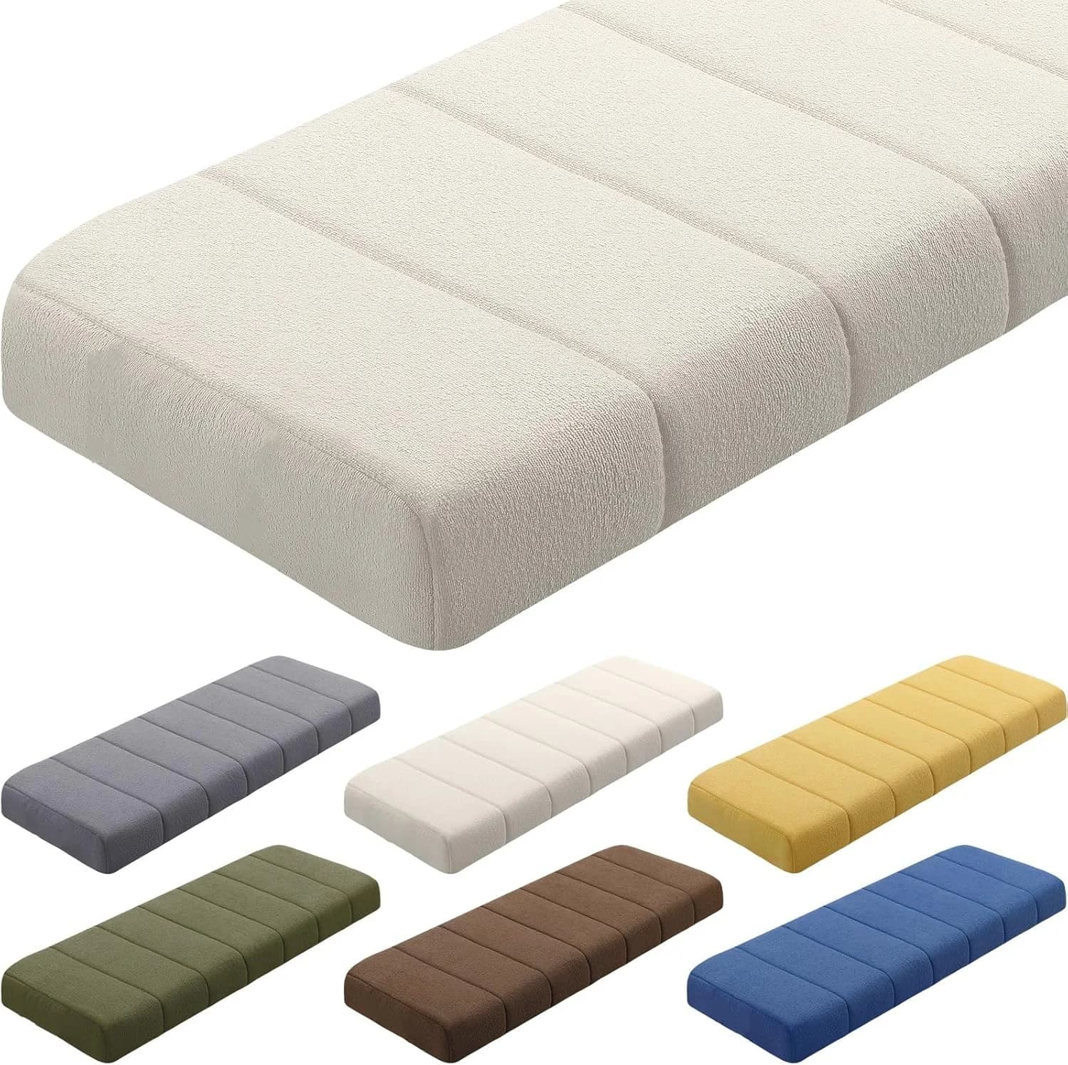 Cuscini Lunghi Impermeabili Personalizzati in Velluto Teddy per Panca, Sedia da Finestra, Materasso Lungo Imbottito, Cuscino Decorativo per Sedie a Dondolo
