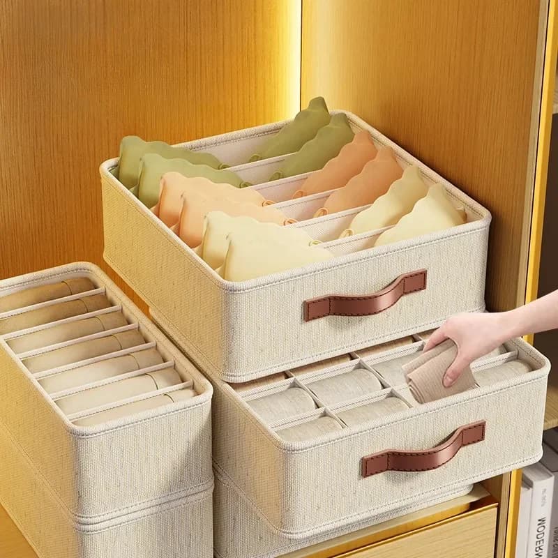 1-5PCS Organizzatori per cassetti in tessuto per biancheria intima Calzini Reggiseni - Scatola portaoggetti per armadio con divisori Organizzatore pieghevole per scaffali per guardaroba Se